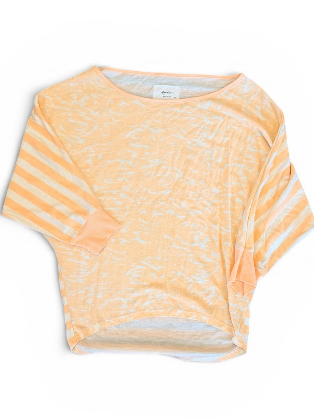 Peach & White Striped Dolman Sleeve Top Anthropologie
